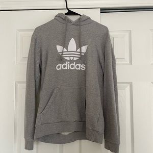gray adidas logo hoodie